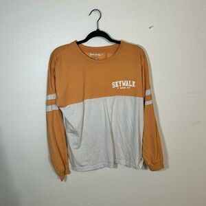 Skywalk Graphic Long Sleeve Shirt in Orange and White
